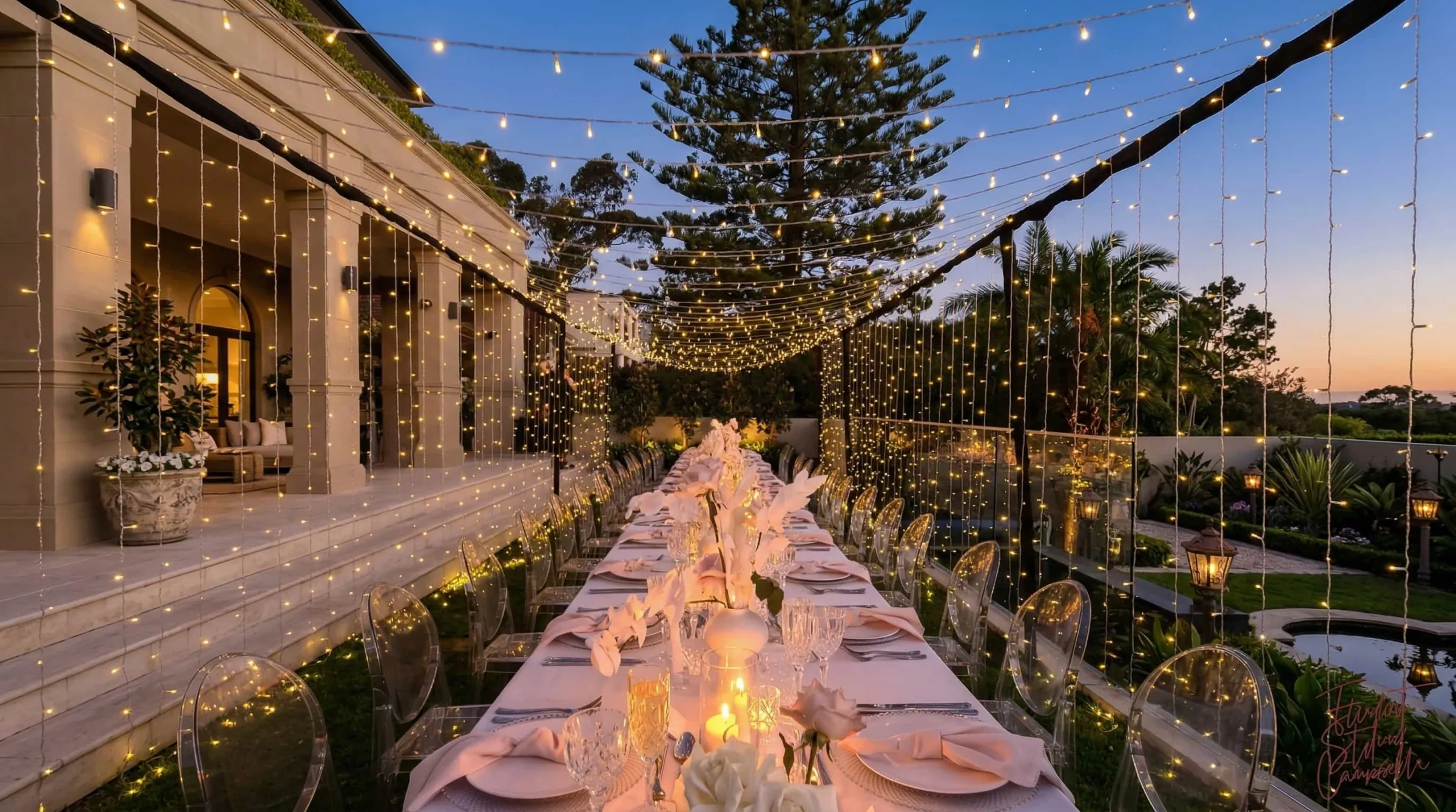 Wedding dinner setup